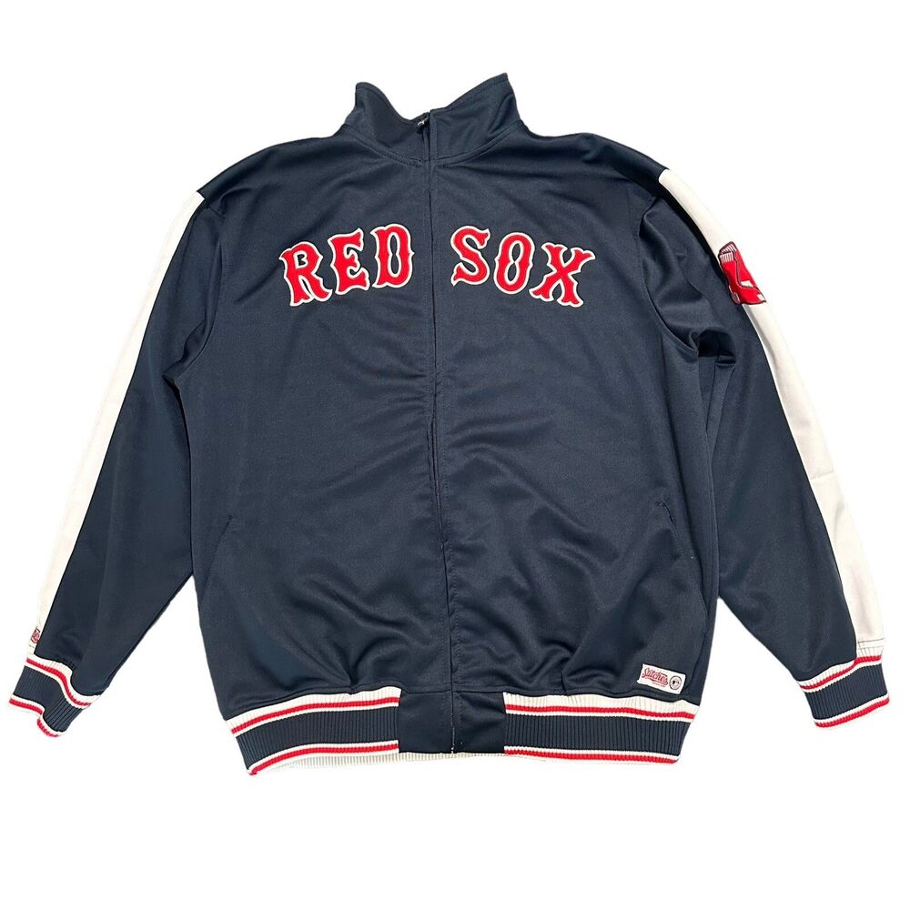 Stitches Mens Navy Boston Red Sox Track Jacket Full Zip Baseball Large